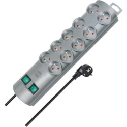 BRENNENSTUHL - Prolongateur multiprise Primera-Line 10 prises argent 2m H05VV-F 3G1