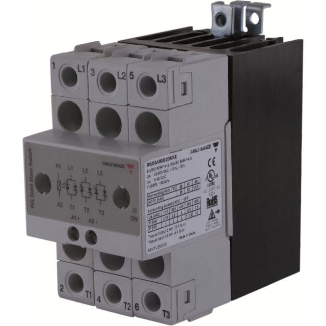 CONTACTEUR STATIQUE 3PH 600V CMD CC ZERO DE TENSION 3X20A, configuration visible