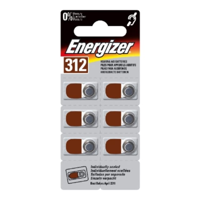 Détails visibles de Energizer - Pile Zinc Air - 1,4V / A312 - 8 pièces - 36517 pour Piles bouton