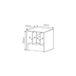 Détails visibles de mural - 2x 5W - alu - 3000K - 100mm x 100mm x 100mm - IP65