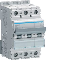 HAGER - Disjoncteur 10kA - D - 3P - 20A - 3M. - NDN320