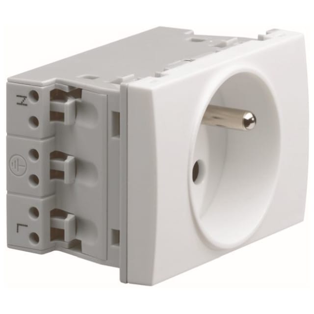 prise simple 2 P + T 16A QC, blanche - WS121, configuration visible
