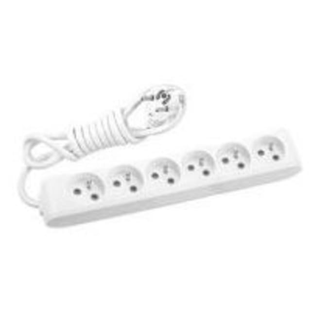 Détails visibles de BLOC 6(2P+T) PROTECTION ENFANT 1.5M BLANC 16A 3500W pour Multiprises
