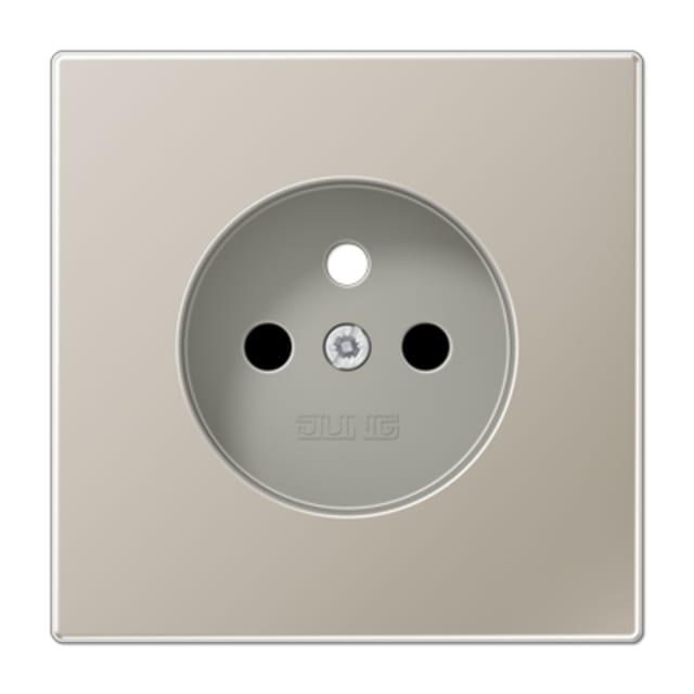 Plaque central pour prise LS acier inox, finition acier inoxydable