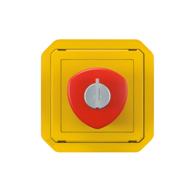 LEGRAND - Plexo cp poing d'urg déverroui à clé NO-NF-3A cpt jne/btn rg - 069548L
