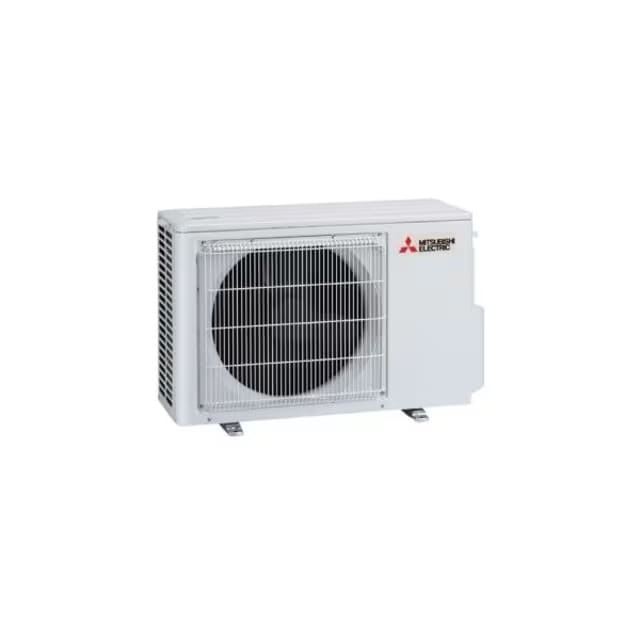 Unité extérieure blanche de climatisation avec ventilateur