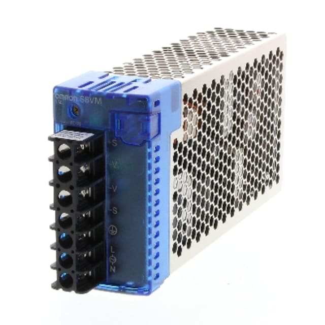 Détails visibles de Aliment., 24 Vc.c./6,5 A, 150W, rail DIN, primaire 85-264 Vc.a., bornes à visse pour Alimentations DIN
