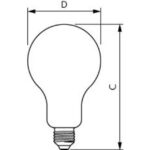 CorePro Lampe LED bulb A95 23W 200W E27 2700K 3452lm CRI80, finition blanc, vue complémentaire 1