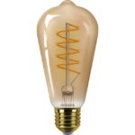 Ampoule décorative ambrée avec filament spiralé visible