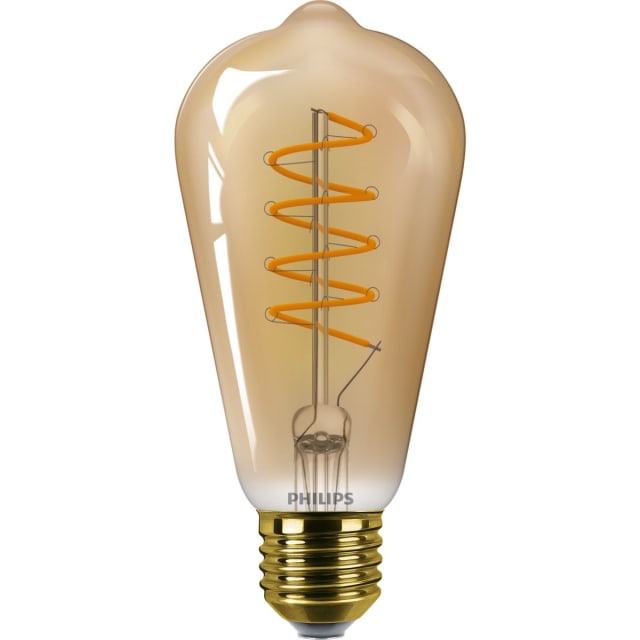 Ampoule décorative ambrée avec filament spiralé visible