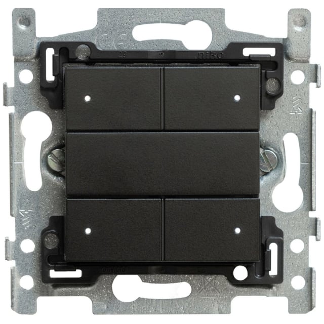 Détails visibles de Interrupteur-thermostat 4 boutons Niko 161 Non-standaard RGB pour Boutons-poussoirs domotiques