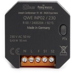 Qbus - Module d'entrée sans-fil Easywave 230V pour 2 boutons-poussoirs/interrupteurs - QWE-INP02/230