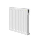 Radiateur électrique horizontal blanc à façade rainurée