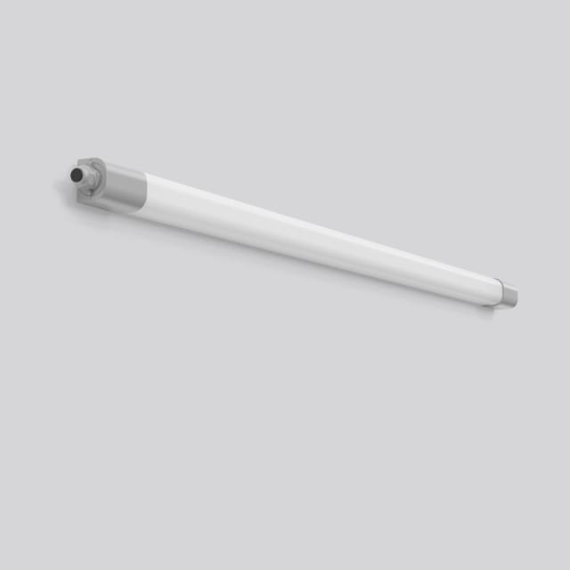 Réglette longue à diffuseur blanc et embouts gris