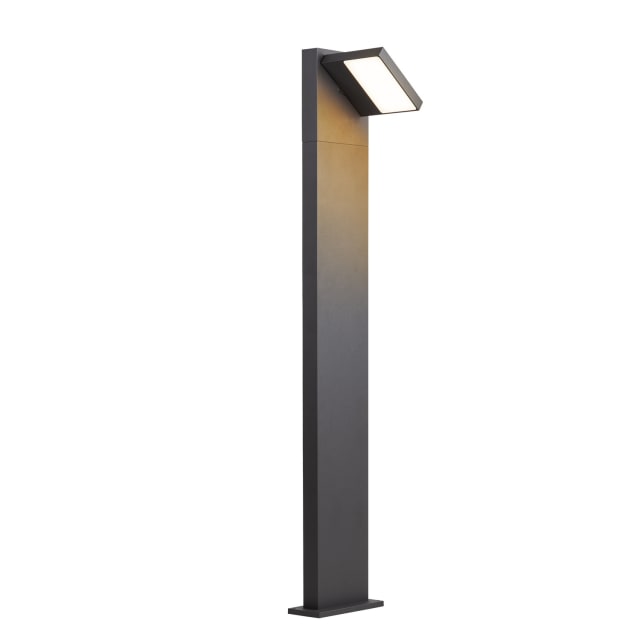 Borne lumineuse extérieure anthracite haute avec tête inclinée