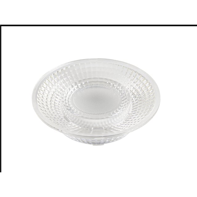 Lentille ronde transparente à reliefs optiques concentriques