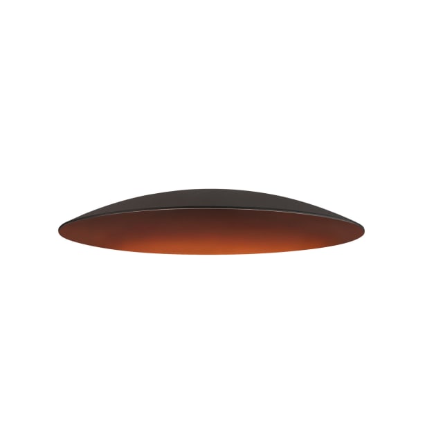 Abat-jour aplati noir avec face intérieure bronze