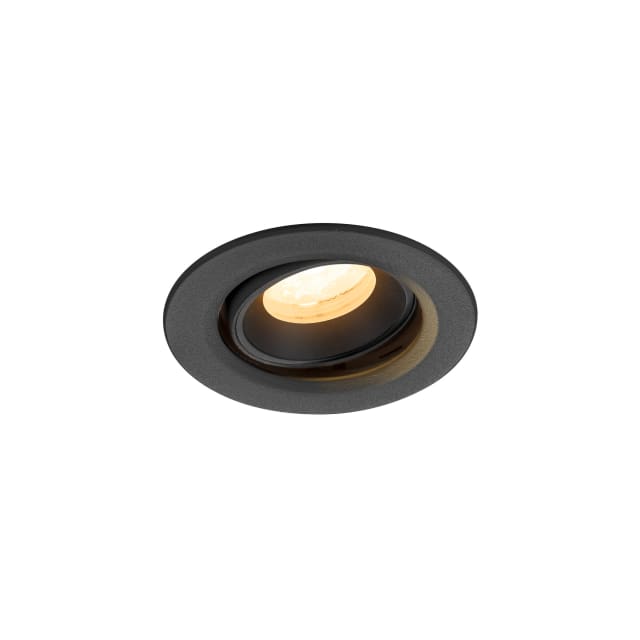 NUMINOS® MOVE XS, plafonnier encastré, 3000 K, 40°, IP20, rond, noir, configuration visible