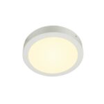 Plafonnier rond blanc allumé avec diffuseur opale