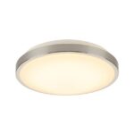 Plafonnier rond en aluminium brossé avec diffuseur opale