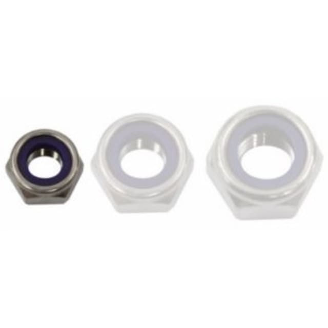 Ecrou M8 hexag. auto-bloquant A4, en acier inoxydable