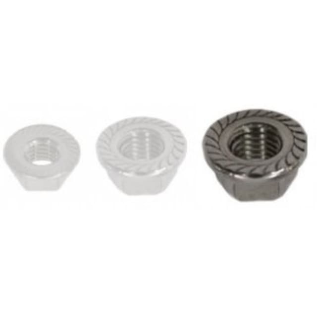 Flange nut M12 serrated A4, en acier inoxydable