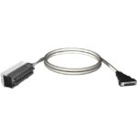 Cordon gris avec connecteur long noir et prise métallique multipoints