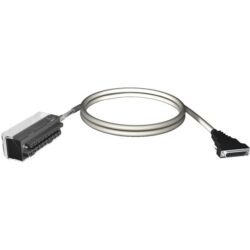 Cordon gris avec connecteur long noir et prise métallique multipoints