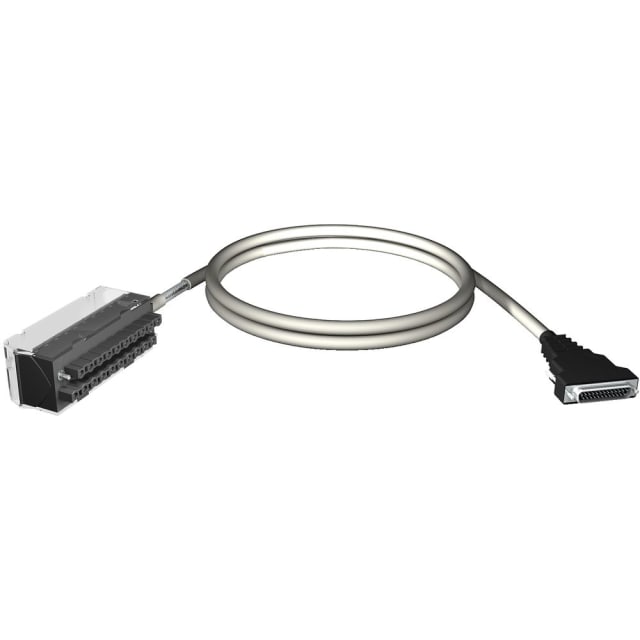 Cordon gris avec connecteur long noir et prise métallique multipoints