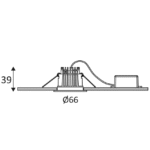 5W 600Lm 3000K 36° DIM Blanc mat - DO460WW30