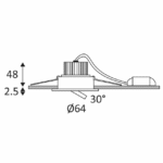 TECHNOLUX - TIPI RX 3W 350Lm 3000K 30° IP44 Noir mat - DO104WW05 – Image 3