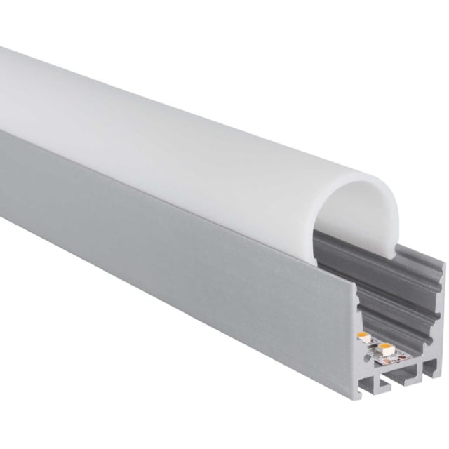 Profil aluminium avec diffuseur arrondi et ailettes internes
