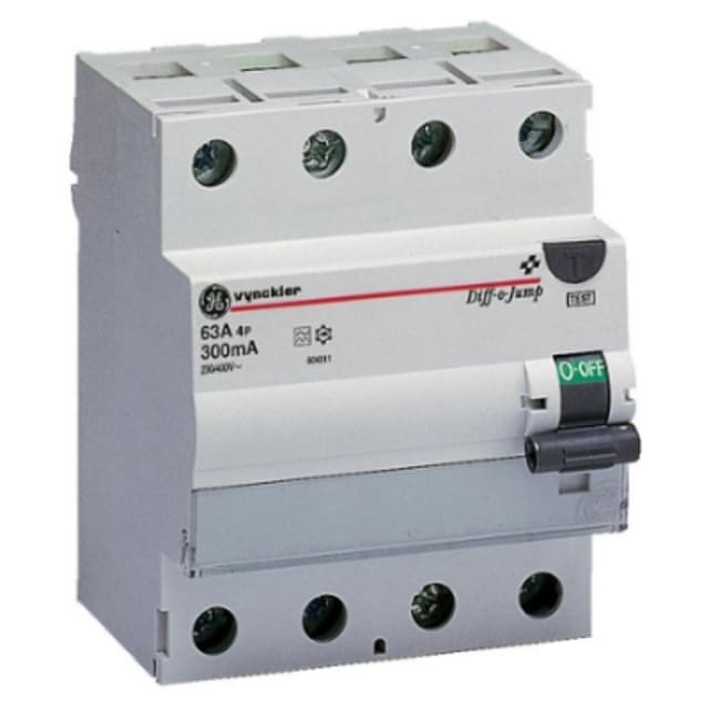 Diff-o-Jump interrupteur différentiel type A 4P 40A 300mA, configuration visible