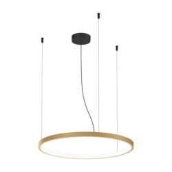 Suspension circulaire champagne retenue par trois câbles noirs