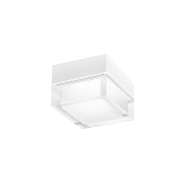 Plafonnier carré blanc avec diffuseur opale en saillie