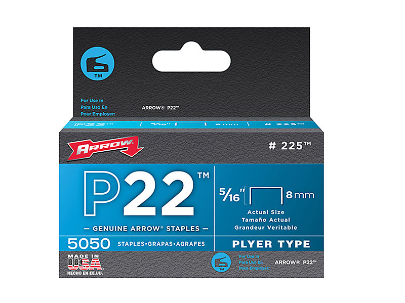 Arrow — vue produit de Agrafes galvanisées 5/16 pour P-22 Agrafes galvanisées 5/16 pour P-22, forme et finition du produit visibles