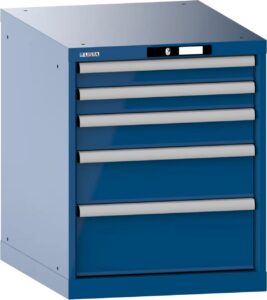 Armoire à tiroirs RAL 5012 CNH, configuration et finitions visibles