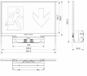 Bloc de secours autonome 120 lm 1 h IP42 blanc, forme et finition du produit visibles