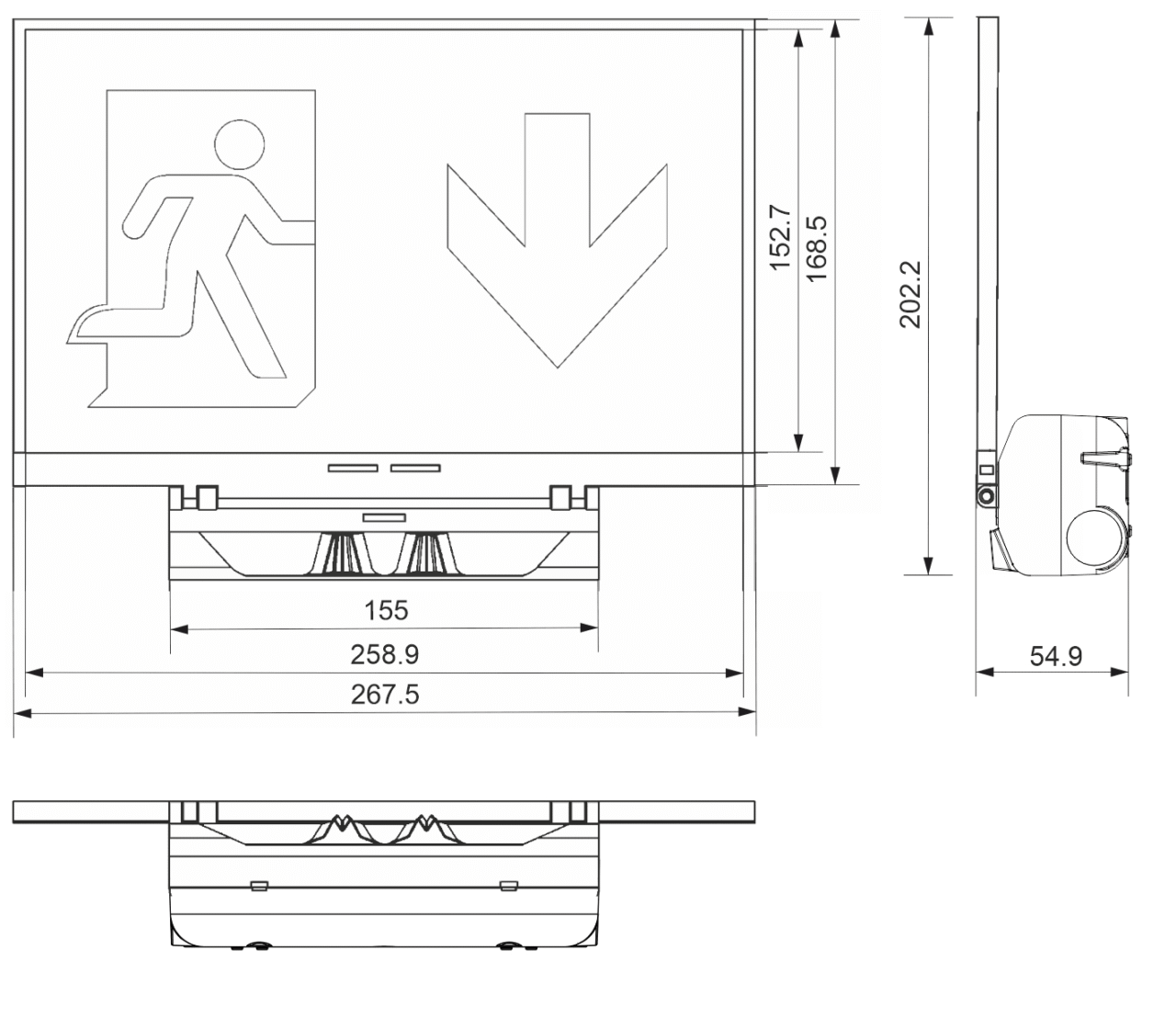ZEMPER — vue produit de Bloc de secours autonome 120 Bloc de secours autonome 120 lm 1 h IP42 blanc, forme et finition du produit visibles