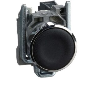 Bouton poussoir industriel XB4BACUST01, configuration et finitions visibles