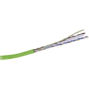 Câble réseau Ethernet CAT6 U/UTP LSOH vert UU009175405, configuration et finitions visibles