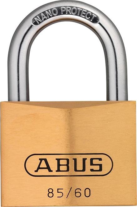 Abus — vue produit de Cadenas en laiton à anse Cadenas en laiton à anse standard 60 mm, forme et finition du produit visibles