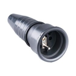 Fiche femelle caoutchouc 2P+T 10/16A 230V, forme et finition du produit visibles