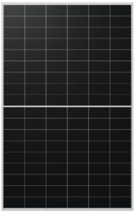 Panneau solaire monocristallin 490 Wc cadre noir, configuration et finitions visibles