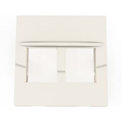 Plaque 45x45 2 ports blanc, configuration et finitions visibles