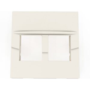 Plaque 45x45 2 ports blanc, configuration et finitions visibles