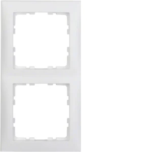 Plaque de recouvrement 2 postes blanc polaire mat, forme et finition du produit visibles