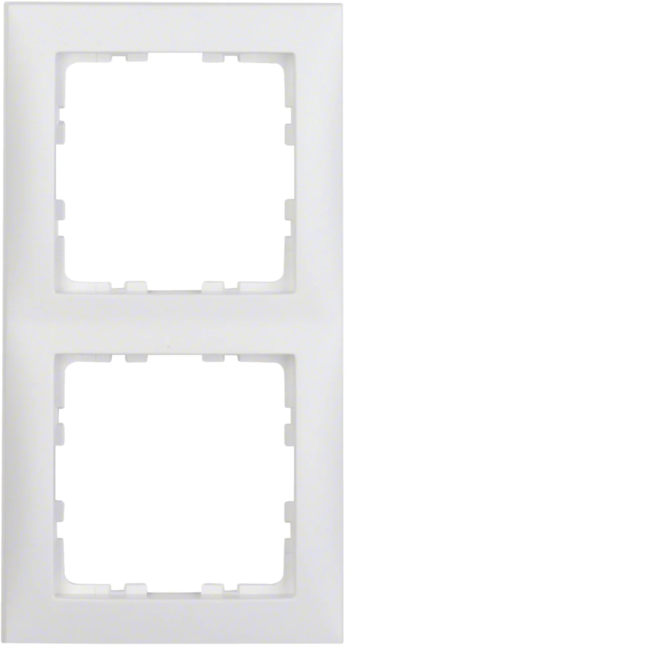 HAGER — vue produit de Plaque de recouvrement 2 postes Plaque de recouvrement 2 postes blanc polaire mat, forme et finition du produit visibles