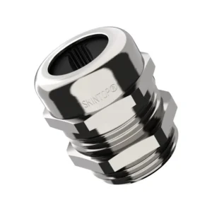 Presse-étoupe plat M63 en métal nickelé avec insert noir