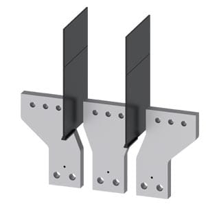 Prolongement de raccordement avant pour 3VA15/25 1000, configuration et finitions visibles